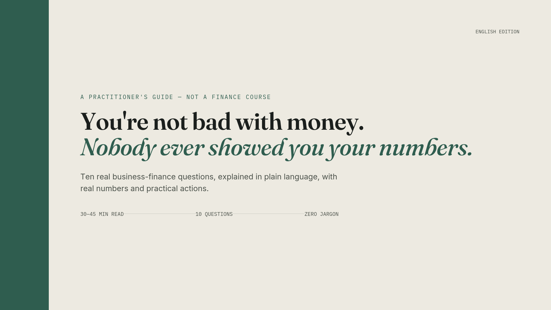 Cover — The Numbers That Actually Matter